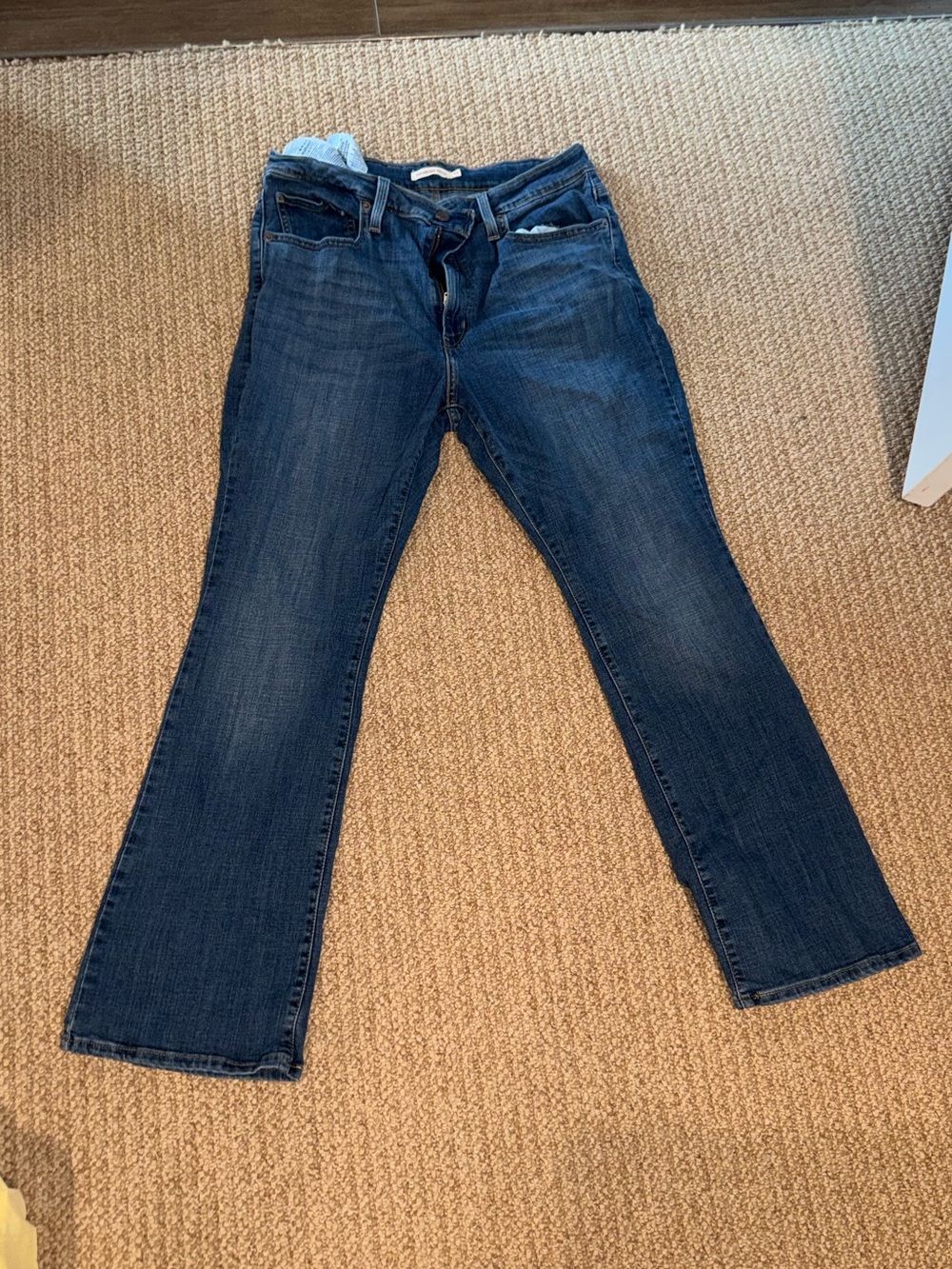 Women's Dark Blue Bootcut Jeans - Classic Stretch Denim
